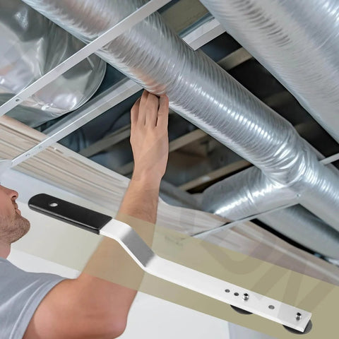 16 Inch Duct Stretcher Tool For HVAC Ductwork Alignment With Offset Handle And Sliding Washers used in duct installation