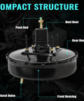 Real Deal Vacuum Power Brake Booster Built Ridiculously Tough For Jeep Grand Cherokee 1999 To 2004 With 4.0L 4.7L Engines Featuring Dual Diaphragm No Sweat Installation showing compact structure details.