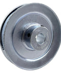 Single Groove V Belt Pulley, Five Inch Outside Diameter, Three Quarter Inch Bore, Carbon Steel, Zinc Plated, side view