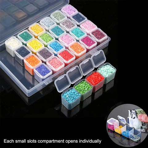 All In One 22 Piece 5D Diamond Painting Tools Kit with individual slot bead storage box for crafting