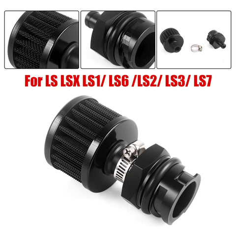 LS Valve Cover Oil Cap With Breather And Air Filter Vent For LS1 LS2 LS3 LS6 LS7 Engines Fits Camaro Firebird Corvette Pontiac GTO