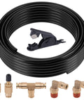 Beefed Up Air Line Kit For Air Spring Bag Suspension With Fittings, 30 Ft PA Hose, One Quarter Inch NPT DOT Air Fittings, Replacement Valve