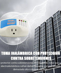 Four Pack Surge Protector With Automatic Voltage Guard against skyscraper backdrop