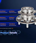 Rear Wheel Hub Bearing Assembly for Honda CR-V 2017-2020 AWD With ABS 5-Lug Direct Fit OE Quality 512632 Drop-In Replacement specifications