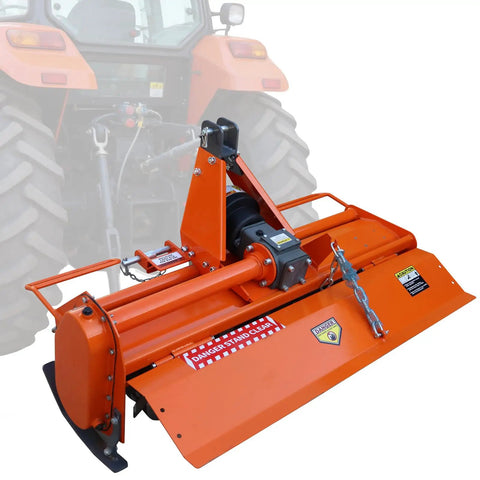 Lightweight 49 Inch Three Point Rotary Tiller for Category 1 Tractors with 540 RPM PTO Drive Replaceable L Shaped Tines