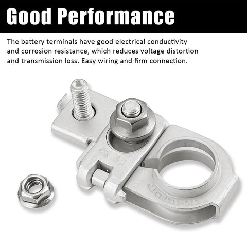 Top Shelf Positive Car Battery Terminal Connector With Solid Nuts For Hyundai Accent Azera Veloster Genesis G80 G90 Kia Sedona Soul Rides 2015 Through 2020 Tough Swap Out with galvanized steel nuts and copper post.
