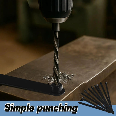 Drill in use with 5 Piece Hole Finder And Sheet Metal Duplicator Kit With Guide Pins For No Guesswork Hole Alignment Pro Grade