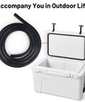 Durable Cooler Lid Gasket Replacement For Yeti 20Qt And 45Qt Also Fits RTIC 20Qt And 45Qt Black Seal That Keeps Ice Longer Easy Cut To Fit Install Leak Proof No Fuss Upgrade For Your Adventure Cooler black lid gasket on white cooler lid