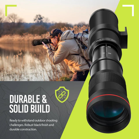 High Power 420 To 1600mm F8.3 HD Manual Telephoto Zoom Lens For EOS Cameras Ideal for Sports and Wildlife Shots in Outdoor Use