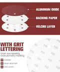9 inch aluminum oxide sanding disc layers showing backing paper and velcro layer for drywall sanding, P80 grit.