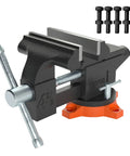 Built Tough Cast Iron Vise With Anvil, 4.5 Inch Jaw Width And 3.3 Inch Opening, 240 Degree Swivel Locking Base, Includes Bolts And Nuts