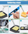 Step-by-step process using 90W Soldering Iron Kit With Fast Heat Up 110V LCD Digital Soldering Gun Ceramic Heater 10 In 1.