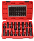 16 Piece Wheel Lock Key Set With SAE And Metric Keys in red storage case