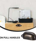 12 Pack Vintage Iron Drawer Pull Handles For Cabinets And Furniture, Retro Seashell Style Cabinet Knobs, shown on a dresser.