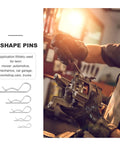 Mechanic using 20 Piece R Shaped Hair Pin Cotter Clips Carbon Steel Spring Fasteners Kit For Automotive And Trailer Hitch Lock System M2 To M4 Sizes