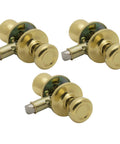 Three Pack Classic Mobile Home Passage Door Knobs For Hall And Closet Non Locking Interior Hardware In Polished Brass Easy Install