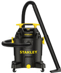 10 Gallon Wet Dry Shop Vacuum With 6 Peak HP Motor And Built In Drain, heavy duty, black and yellow design, side view