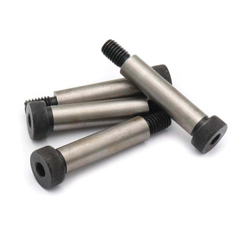 Beefy Heavy-Duty Alloy Steel Shoulder Bolts Set For Tough Applications, 1/2 Inch Diameter, 2 Inch Length, 3/8-16 Threads, Hex Socket, Black Oxide Finish, 5 Pack