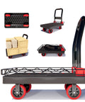 2-In-1 Heavy Duty Platform Trucks And Flatbed Carts With 1760 Lbs Capacity Detachable Solid Steel Wire Fence 36x24