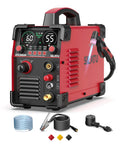 Plasma Cutter STC550P 55 Amp Pilot Arc Dual Voltage 110 And 220V with LED display and accessories, red case for DIY use