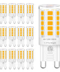 12 Pack G9 LED Bulbs 4000K Natural Daylight 4W 40W Halogen Equivalent, T4 Short Bulbs For Crystal Chandeliers, illustrated