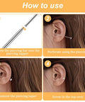 Step-by-step guide using the 16G 18G Piercing Taper And Pro Grade Ball Grabber Tool Set For Easy Jewelry Changes on ear piercing
