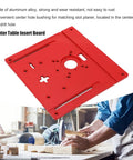 Universal Aluminum Router Table Insert Plate With Precision Center Hole Bands Hella Tough Woodworking Bench Upgrade top view with bushing.