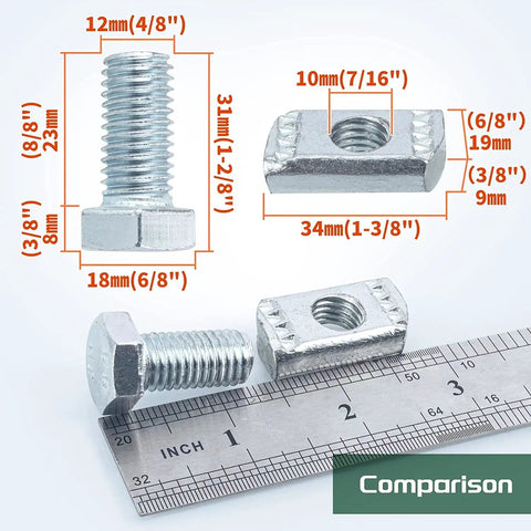 Twenty Pack Heavy Duty Zinc Plated Hex Bolts And Channel Nuts Fit 1 5/8 Inch Strut Channel Like A Glove With Rock Solid Half Inch Thread Fastening For Pro Grade Grid And Metal Framing Rigs Ready For Any Job