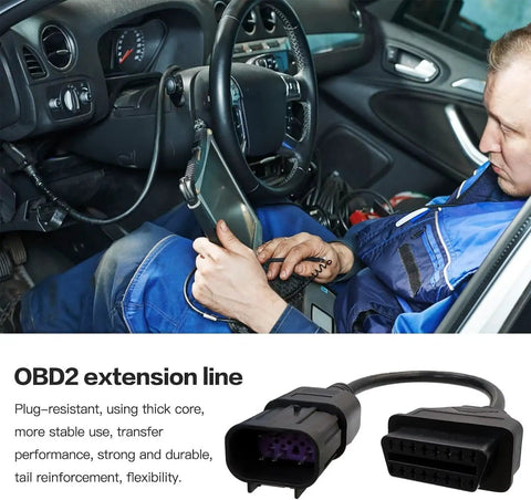 Technician using 8 Pin To 16 Pin OBD2 Cable Adapter For ATVs And Motorcycles Lets You Plug An 8 Pin Diagnostic Port Into Any Standard 16 Pin OBDII Scanner For Slingshot RZR Ranger General Sportsman ACE And Other Vehicles DIY Friendly inside vehicle