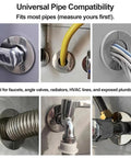 Image showing Three Pack Self Adhesive Split Flange Covers Twenty Eight Millimeter Snap On Pipe Sleeve for various plumbing setups.