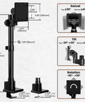 Heavy Duty Aluminum Ultrawide Monitor Desk Mount And Adjustable Monitor Arm For Wide Screens Up To 57 Inches with swivel and tilt features.