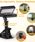 Clip On Solar Lights Outdoor With Motion Sensor 360 Degree Rotatable And Vertically Adjustable installation options guide