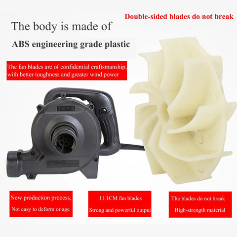 Heavy Duty Industrial Shop Vac With Blowing And Suction Options To Blow Off Sawdust And Collect Work Debris Compatible With Angle Grinders And Power Tools Giving Smooth Six Speed Settings For Quick Shop Cleanup featuring ABS plastic and durable fan blades.