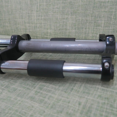 Close-up of MTB Front Suspension Fork 26 Inch Or 29 Inch Aluminum Threadless 28.6mm Straight Tube Double Shoulder Disc Brake Compatible