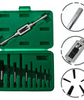 Must-Have Vicasky 11-Piece Broken Bolt Extractor Set With High-Speed Steel Screw Remover Tools For Stripped, Rounded-Off Bolts And Rusty Metal Jobs That Are Total Game Changers, green case open