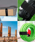 Heavy Duty Cable Straps Set With 2 Rolls Of 26 Feet Each 2 Inch Wide Straps With 20 Buckles And Hook And Loop Fasteners Reusable