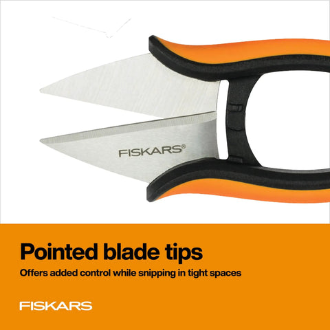 Close-up of Herb Garden Snips With Sheath And Soft Grip Handle For Easy Kitchen Harvests Five Inch Stainless Steel Garden Scissors.