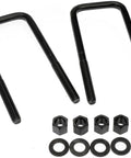 Rugged Rear Leaf Spring Axle U Bolt Kit For Heavy Duty Suspension Repair And Secure Trailer Mounting; includes bolts, nuts, washers.