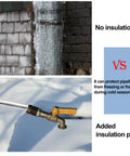 Comparison of frozen and insulated outdoor water lines. Eight Piece Self Adhering Pipe Insulation Foam Tubes With Aluminum Foil Wrap For Outdoor