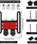 Table Saw Push Block With Bearing Stock Roller Aluminum Alloy Wheel System and Polyurethane Wheels with Parts Display