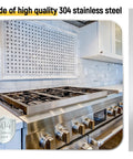 Two 3x30-inch brushed stainless steel trim strips (304 stainless) installed as gap filler beside a stainless stove.