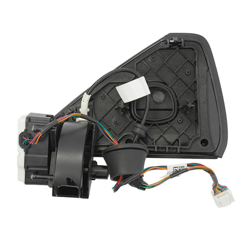 Slick Black And Red Charge Port Door Replacement For 2017 To 2023 Tesla Model 3 And 2020 To 2023 Model Y Left Driver Side OEM style with wiring.