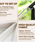 Close-up view of Cotton Hammock For Chill Sessions Up To 660 Lbs 8.9 By 4.9 Ft Portable Indoor Outdoor Backyard Camping Setup with strong webbing straps and carabiners.