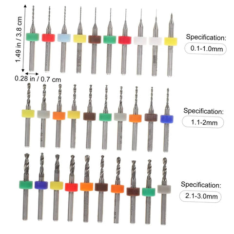30 Piece Micro Drill Bit Set For PCB And Jewelry Pro Grade Precision Hand Drill Engraving Kit Tungsten Steel Bits