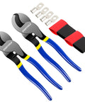 2 Pack Heavy Duty Cable Cutters With 10 Inch High Leverage Design For Smooth Slicing Of Battery Copper And Aluminum Wire, blue handles
