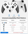 Wireless Gaming Controller With Broad Device Support For PC Switch iOS Android PS3 PS4 Steam Mac layout visible with features.