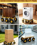 Beast Mode Six Wheel All Terrain Furniture Dolly Moves Heavy Loads up to 1500 Lbs Heavy Duty Moving Cart 35x18 Inches with Rust Proof Welded Frame and Non Marking Pads for Smooth Transport Anywhere Without Breaking a Sweat During Moves, moving boxes and appliances