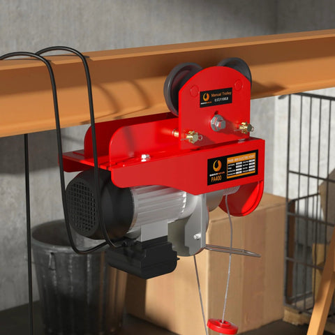 Manual Trolley For I Beams With Wide Flange 1.57 To 4.64 Inches Universal Fit Heavy Duty 0.5 Ton 1102 Lbs Capacity