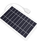 Dope Solar Charger Kit For Phones And Cameras, Portable Solar Panel, 5V 5W Monocrystalline, Weatherproof White, single panel view