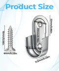 12 Pack Oval Closet Rod End Supports Heavy Duty Wardrobe Bracket Holders with 24 Screws product dimensions showcase
